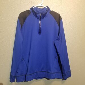 Lands' End Mens XL Sweatshirt 1/4 Zip Fleece High Neck Camping Hunting Fishing